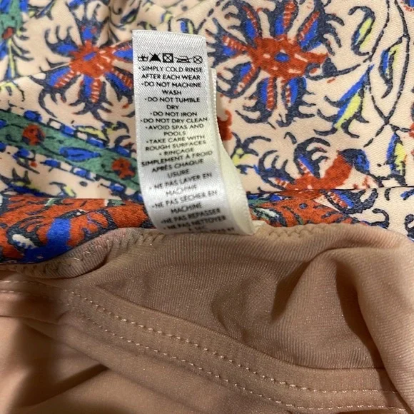 BOTEH Clementine Zoey Button Detail Multi Print One Piece Swimsuit SZ L - Picture 10 of 10